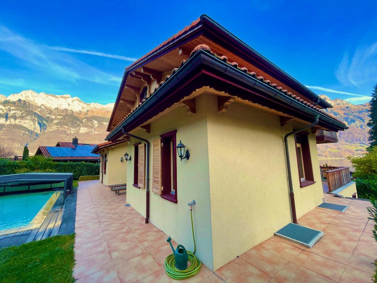 Doodle'S Amazing Chalet -Walensee - Flumserberg - Churfirsten - Heidiland - Pool - Sauna Mols Ngoại thất bức ảnh