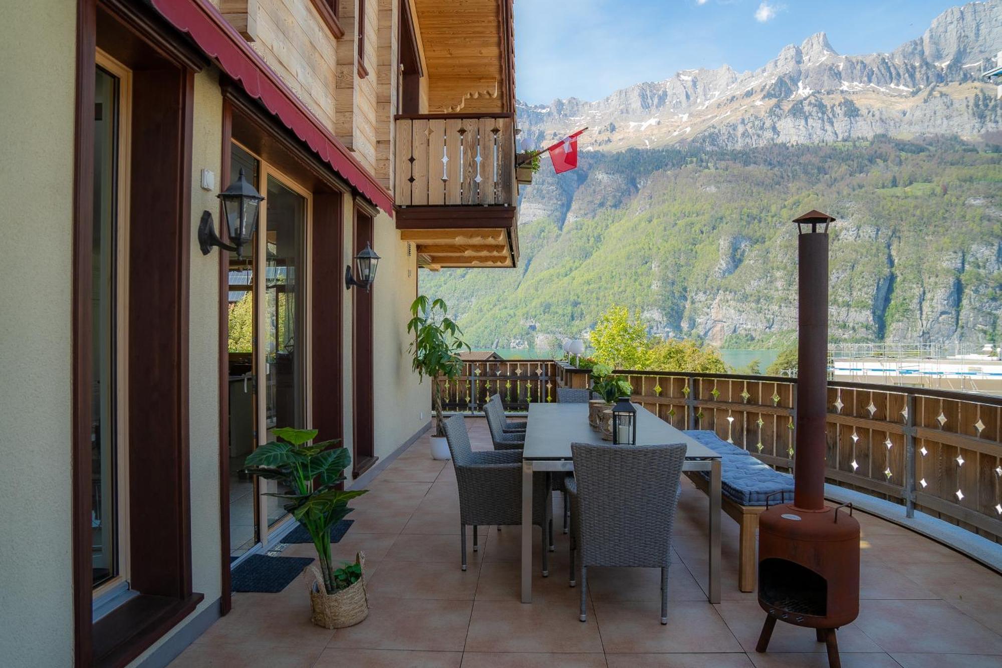 Doodle'S Amazing Chalet -Walensee - Flumserberg - Churfirsten - Heidiland - Pool - Sauna Mols Ngoại thất bức ảnh