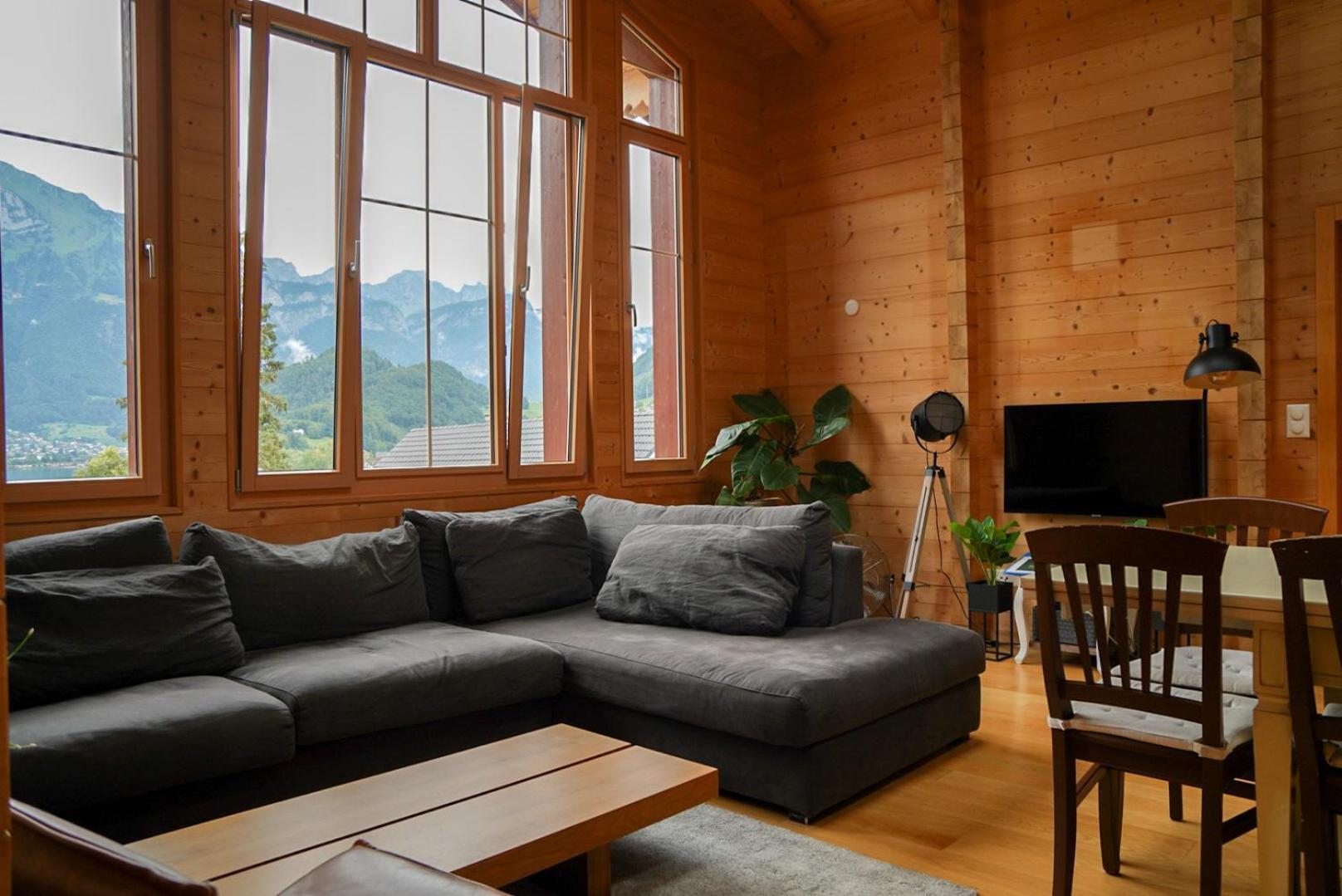 Doodle'S Amazing Chalet -Walensee - Flumserberg - Churfirsten - Heidiland - Pool - Sauna Mols Ngoại thất bức ảnh
